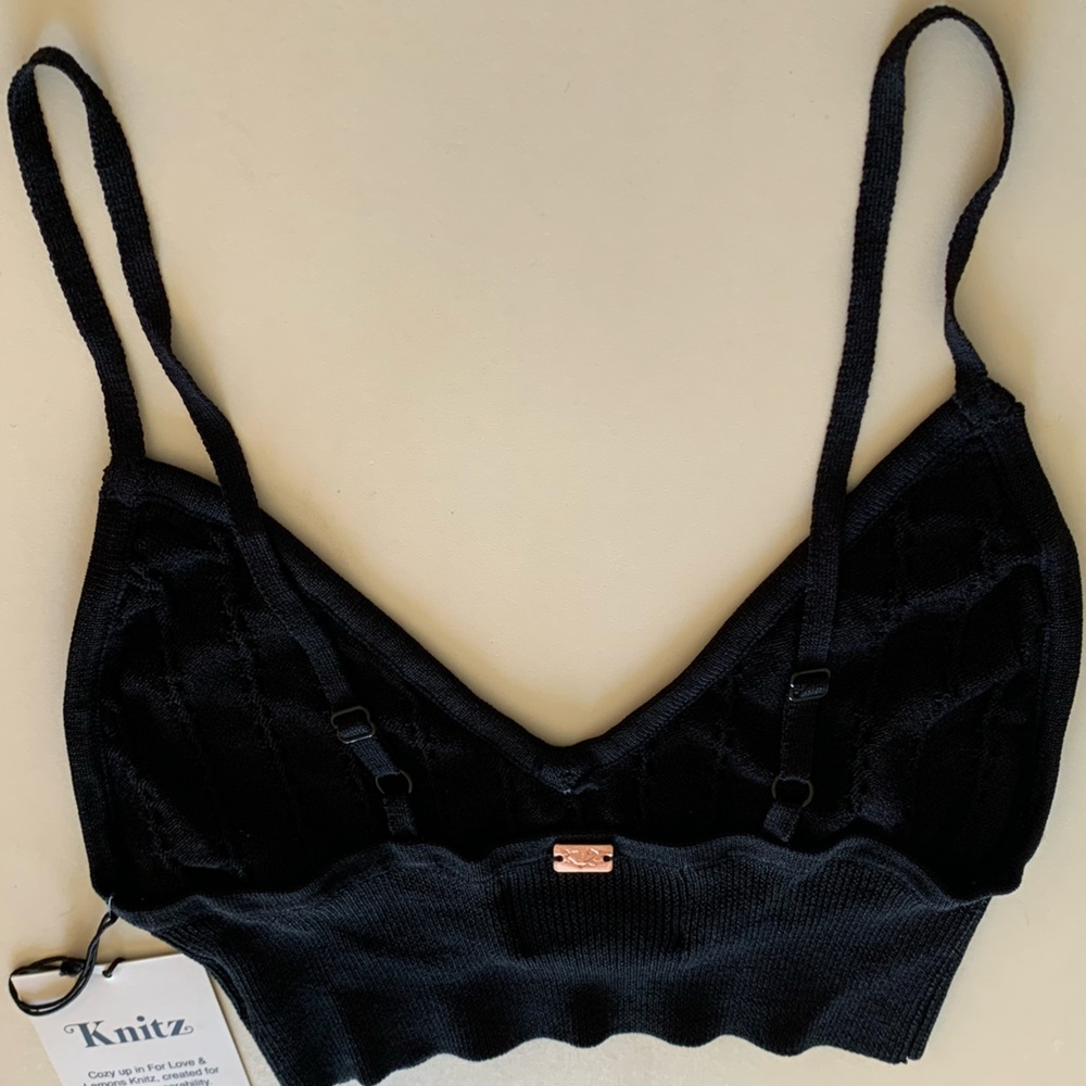 Love & Lemons Black Kunitz Bralette . Size M.New